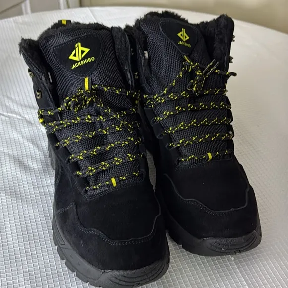 Jackshibo WinterWarm Shoes Men Anti-slip Plush Lined Work Safety Boots 10 NWOT