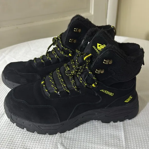Jackshibo WinterWarm Shoes Men Anti-slip Plush Lined Work Safety Boots 10 NWOT