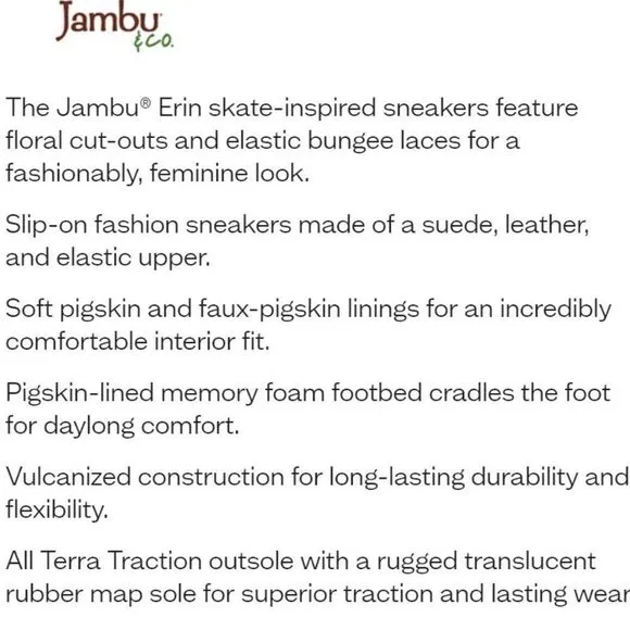 Jambu Erin Memory Foam Slip On Sneakers Size 9