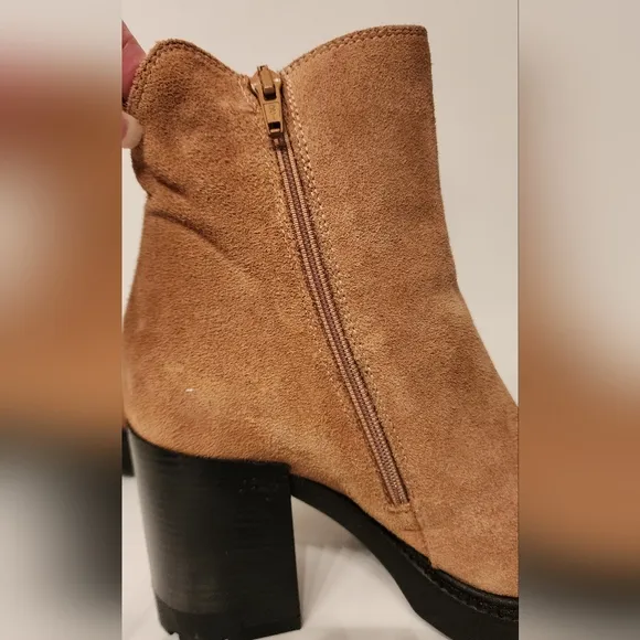 JANET &amp; JANET Marca Suede Boots In Carmel Size 37