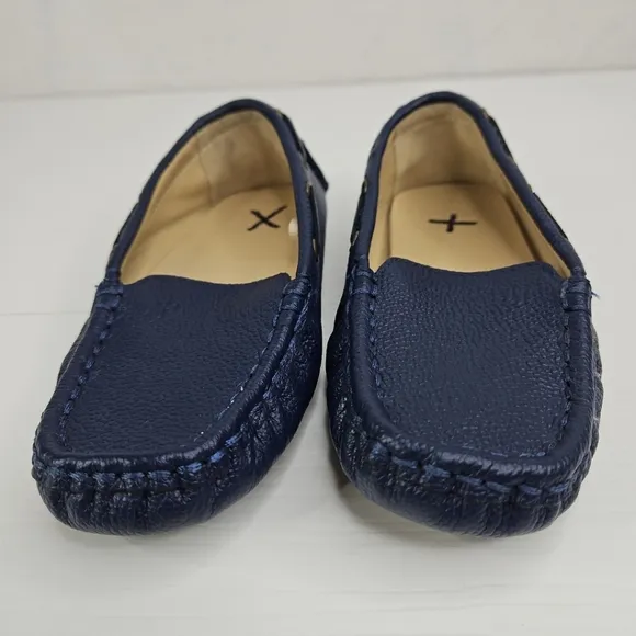 Janie And Jack Boy Connor Navy Leather New Driving Shoes Dress Kid Size 10