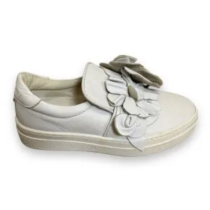 JARRETT Girls Leather Flower White Slip On Sneakers US 11 EU 28 Made In Italy