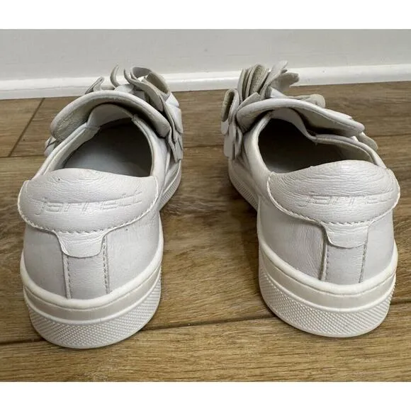 JARRETT Girls Leather Flower White Slip On Sneakers US 11 EU 28 Made In Italy