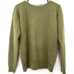 JARROD'S Vintage Angora Sweater Olive Green Quiet Luxury S Made in Hong Kong