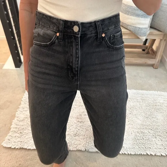 JBD Jeans black denim pant high rise non stretch classic casual trendy fall 27