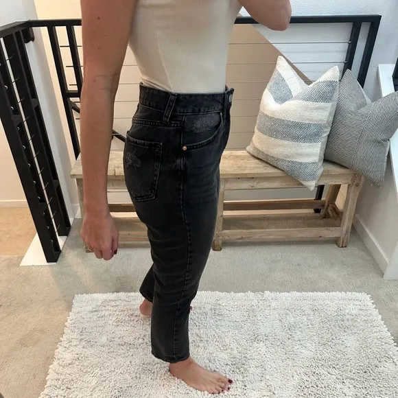 JBD Jeans black denim pant high rise non stretch classic casual trendy fall 27