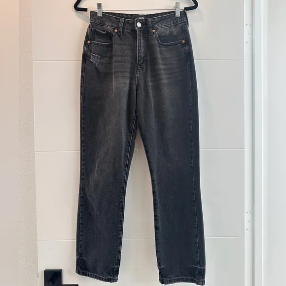 JBD Jeans black denim pant high rise non stretch classic casual trendy fall 27