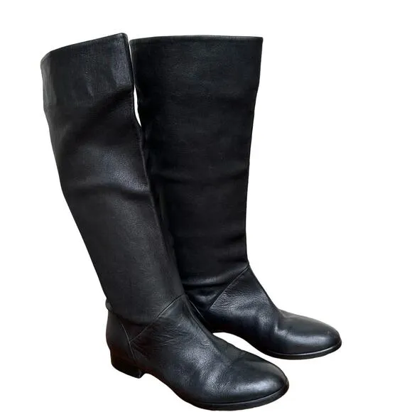 J.Crew Italian Leather Tall Black Boots - Women's Size 7