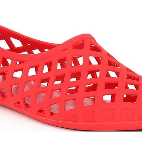 Jeffrey Campbell The Jellz Jelly Slip-On Flats Red Matte Size 7 NWT
