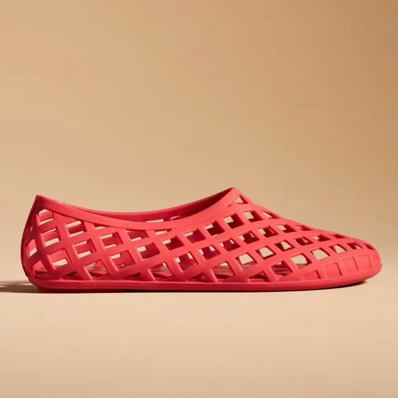 Jeffrey Campbell The Jellz Jelly Slip-On Flats Red Matte Size 7 NWT