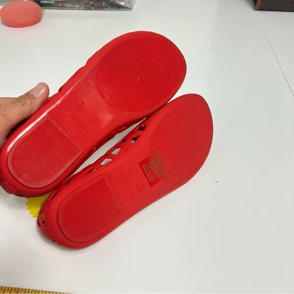 Jeffrey Campbell The Jellz Jelly Slip-On Flats Red Matte Size 7 NWT