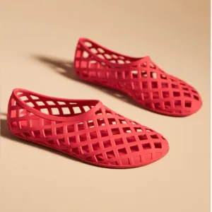 Jeffrey Campbell The Jellz Jelly Slip-On Flats Red Matte Size 7 NWT