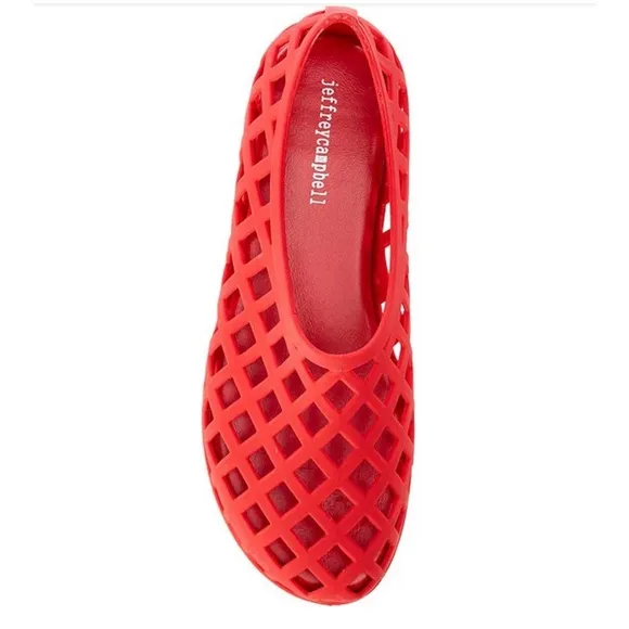 Jeffrey Campbell The Jellz Jelly Slip-On Flats Red Matte Size 7 NWT