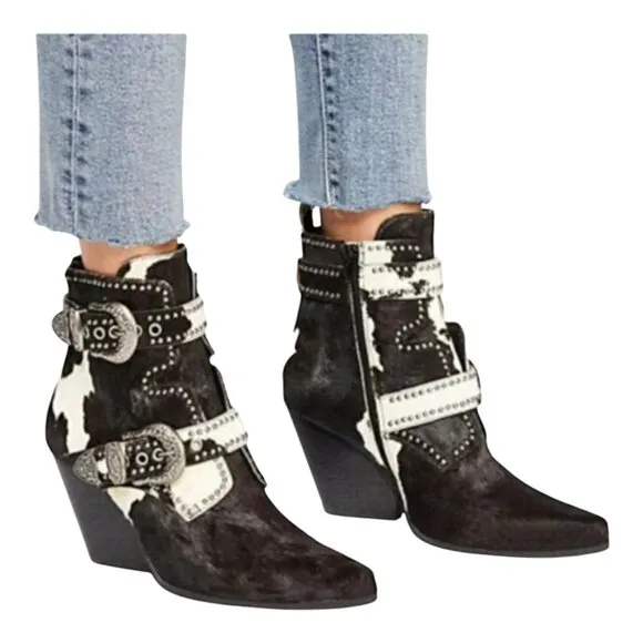 Jeffrey Campbell X Free People Cowhide Leather Ankle Strap Women SZ 8