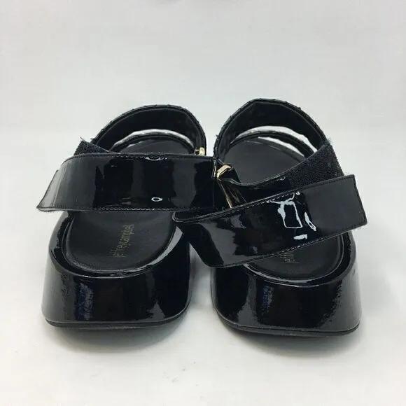 Jeffrey Campbell Women's Sandals Black Size 8.5 Ardeman Platform Gold Stud Strap