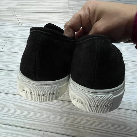 Jenni Kayne Women's Lounger Slip On Suede Leather Black Sneakers Size 40