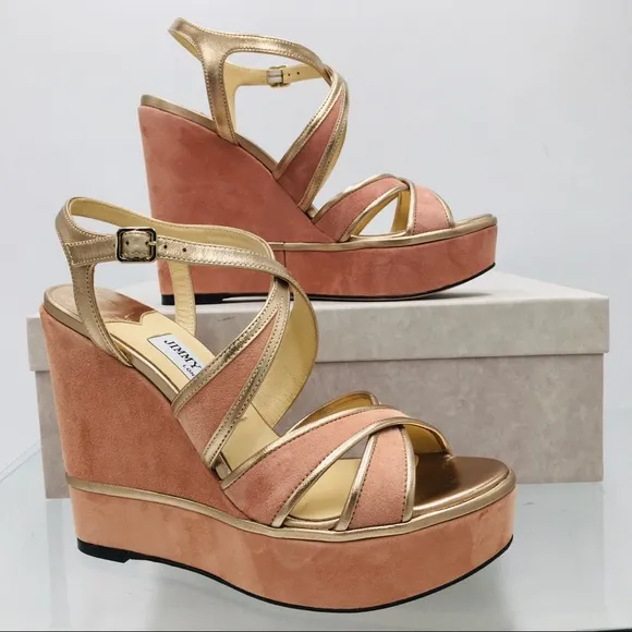 Jimmy Choo Alissa 120 Blush Mix Platform Heel Sandals