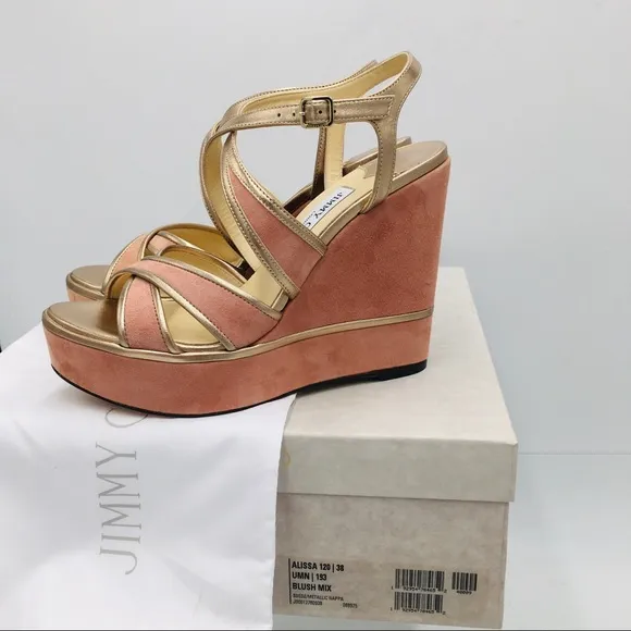 Jimmy Choo Alissa 120 Blush Mix Platform Heel Sandals