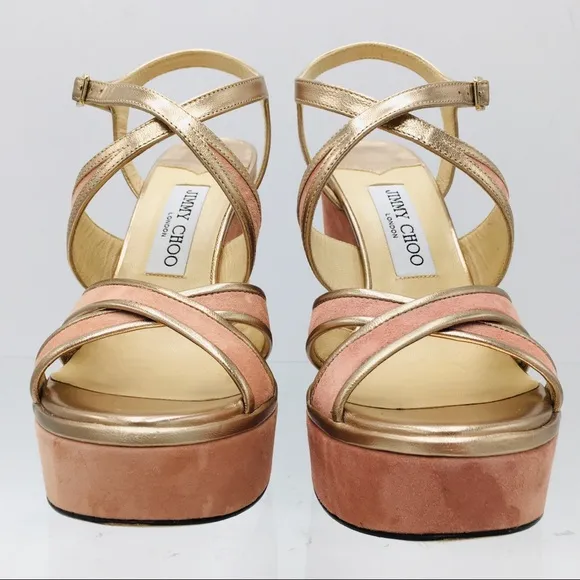 Jimmy Choo Alissa 120 Blush Mix Platform Heel Sandals