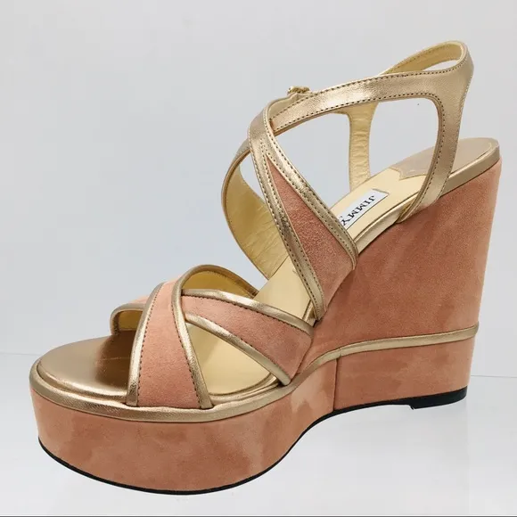 Jimmy Choo Alissa 120 Blush Mix Platform Heel Sandals