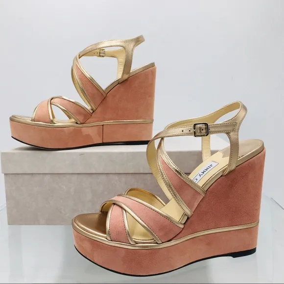 Jimmy Choo Alissa 120 Blush Mix Platform Heel Sandals