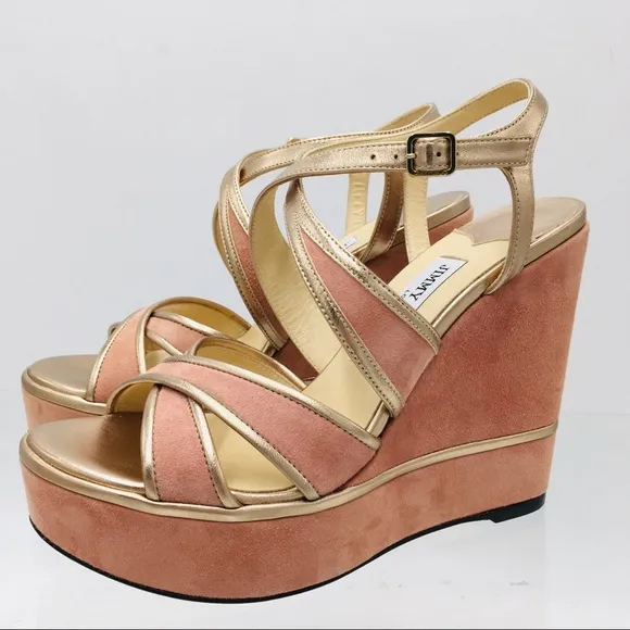 Jimmy Choo Alissa 120 Blush Mix Platform Heel Sandals