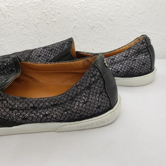 Jimmy Choo Demi Metallic Glitter Slip On Sneakers