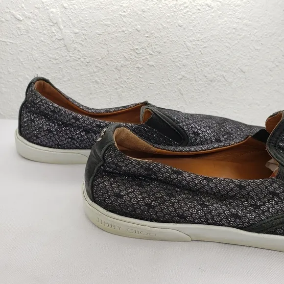 Jimmy Choo Demi Metallic Glitter Slip On Sneakers