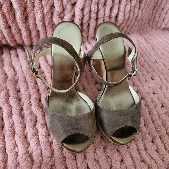 Jimmy Choo Elegant Brown Suede Women's Sandals