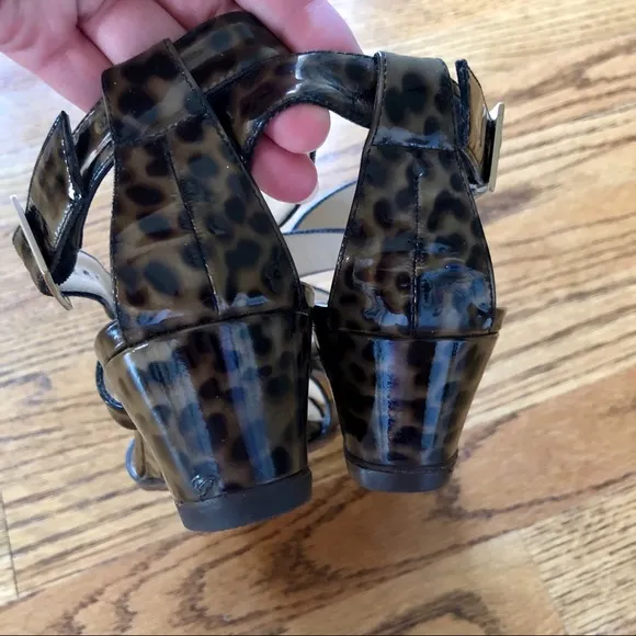 Jimmy Choo Leopard Print Patent Leather ‘Connor’ Sandals EU39