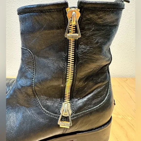 Jimmy Choo Moto Boots, Black Leather, Women's  EU 39