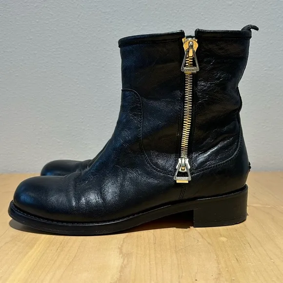 Jimmy Choo Moto Boots, Black Leather, Women's  EU 39
