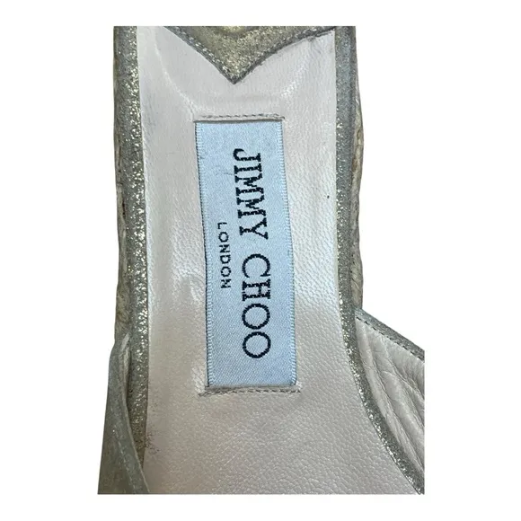 Jimmy Choo Paisley Crisscross Espadrille Wedge Sandals in Gold Shimmer Size 39