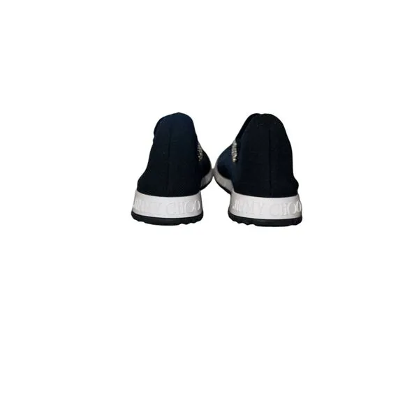 Jimmy Choo Verona Embellished Black rhinestone Sneakers Trainers - Size 40 EUC