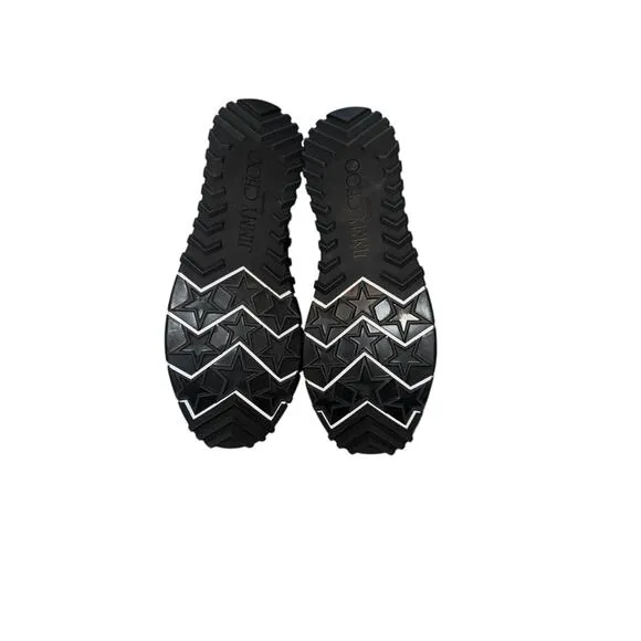 Jimmy Choo Verona Embellished Black rhinestone Sneakers Trainers - Size 40 EUC