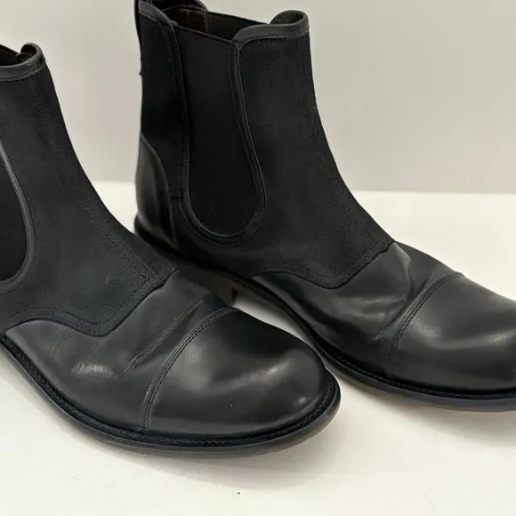 John Varvatos Black Leather Chelsea Boot Dress Shoes Mens Size 12