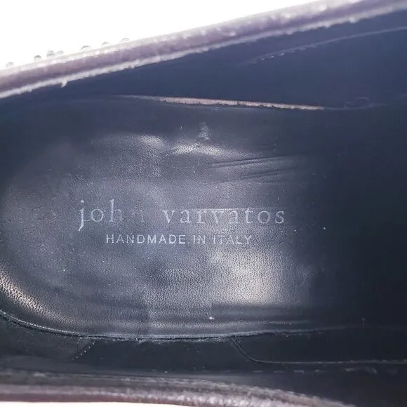 John Varvatos Men's 8 Waverly Wingtip Oxford Dress Shoes Dark Tan Leather
