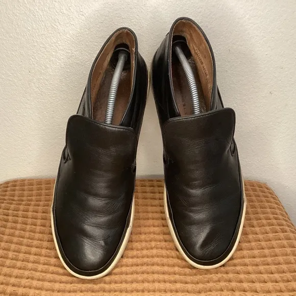 John Varvatos USA‎ Mens Sz 10.5 Remy Black Leather Slip on Sneaker Boot