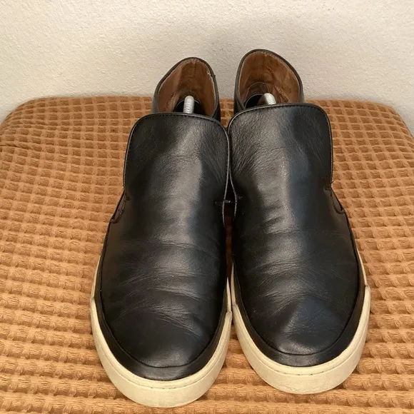 John Varvatos USA‎ Mens Sz 10.5 Remy Black Leather Slip on Sneaker Boot