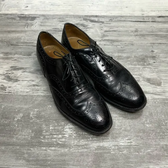 Johnston &amp; Murphy Aristocraft Black Wingtip Oxfords 10.5 D