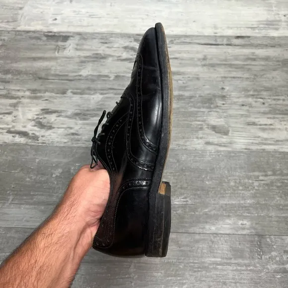 Johnston &amp; Murphy Aristocraft Black Wingtip Oxfords 10.5 D