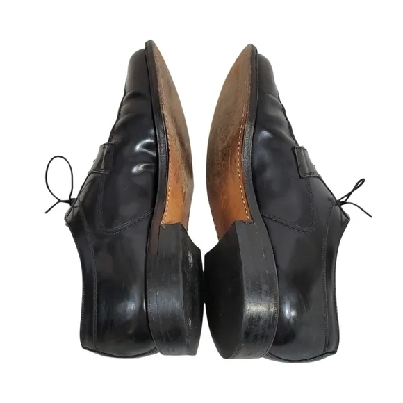 Johnston &amp; Murphy Black Leather Lace Up Men's Oxford Dress Shoes
