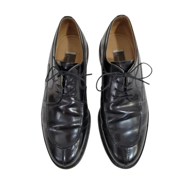 Johnston &amp; Murphy Black Leather Lace Up Men's Oxford Dress Shoes