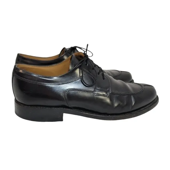 Johnston &amp; Murphy Black Leather Lace Up Men's Oxford Dress Shoes