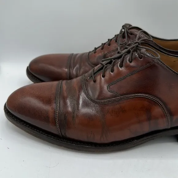 Johnston &amp; Murphy Melton brown cap toe Oxford lace-up dress shoes, size 10