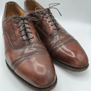 Johnston &amp; Murphy Melton brown cap toe Oxford lace-up dress shoes, size 10