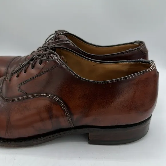 Johnston &amp; Murphy Melton brown cap toe Oxford lace-up dress shoes, size 10