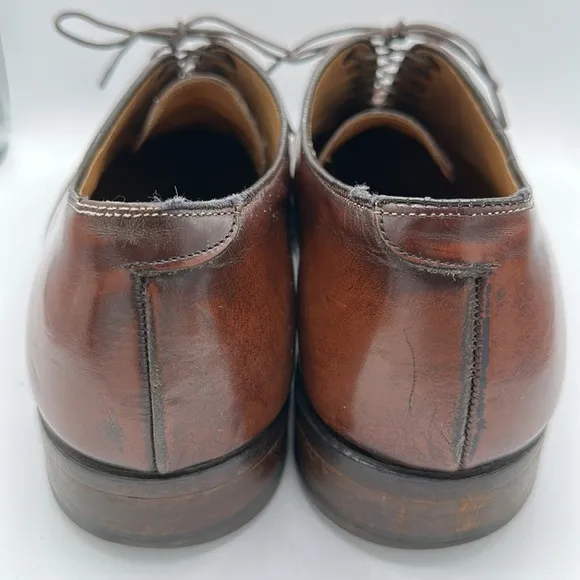 Johnston &amp; Murphy Melton brown cap toe Oxford lace-up dress shoes, size 10