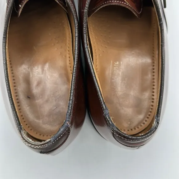 Johnston &amp; Murphy Melton brown cap toe Oxford lace-up dress shoes, size 10