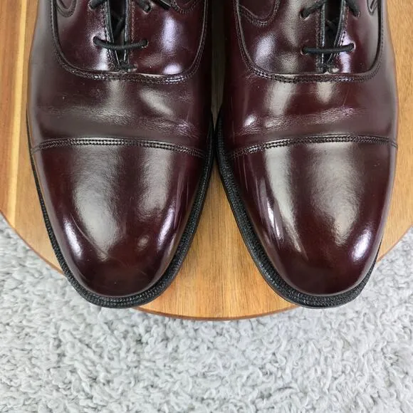 Johnston &amp; Murphy Melton Brown Leather Cap Toe Oxford Dress Shoes Mens 11.5 3E